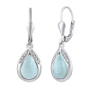 Stříbrné náušnice visací s přírodním Akvamarínem JST13327AQE Stříbrné náušnice visací s přírodním Akvamarínem JST13327AQE