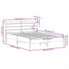 vidaXL Posteľ bez matraca biely 135x190 cm masívna borovica - Biela - 205415-139054 vidaXL Posteľ bez matraca biely 135x190 cm masívna borovica - Biela - 205415-139054