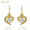 Zlaté detské náušnice Au585/000 14k srdiečka s kamienkom - Rozmer: 1.5 Zlaté detské náušnice Au585/000 14k srdiečka s kamienkom - Rozmer: 1.5