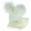 BABY NELLYS Zimná čiapočka s komínom - chlupáčkové bambuľky - biela Baby Nellys BABY NELLYS Zimná čiapočka s komínom - chlupáčkové bambuľky - biela Baby Nellys