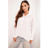Legínovo Elegantná dámska viskózová blúzka s ozdobnými gombíkmi béžová Farba: Biela, Veľkosť: UNI Legínovo Elegantná dámska viskózová blúzka s ozdobnými gombíkmi béžová Farba: Biela, Veľkosť: UNI