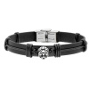 Manoki Pánský náramek Lion z pravé kůže a chirurgické oceli, lev BA1125B Černá 21 cm Manoki Pánský náramek Lion z pravé kůže a chirurgické oceli, lev BA1125B Černá 21 cm