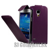 Kožený obal Samsung Galaxy S IV Mini – Flip – fialová