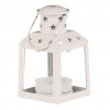 Autronic Lucerna mini - kovová, strieška s hviezdami, biela LUC321-S Autronic Lucerna mini - kovová, strieška s hviezdami, biela LUC321-S