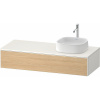 DURAVIT Zencha závesná skrinka pod umývadlo na dosku (umývadlo vpravo), 1 zásuvka, 1300 x 550 x 281 mm, dub prírodný/biela super matná, ZE4812R30840000 DURAVIT Zencha závesná skrinka pod umývadlo na dosku (umývadlo vpravo), 1 zásuvka, 1300 x 550 x 281 mm, dub prírodný/biela super matná, ZE4812R30840000