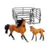 Rappa Sada koňa 2 ks s ohradou hnedý s čiernou hrivou Rappa Sada koňa 2 ks s ohradou hnedý s čiernou hrivou
