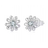 For Silver Náušnice s Moissanitom 0,1ct Flower - Striebro 925 For Silver Náušnice s Moissanitom 0,1ct Flower - Striebro 925