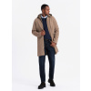 Ombre Men's hooded coat in fine stripe - coffee hnedá L Ombre 5902228954385 Ombre Men's hooded coat in fine stripe - coffee hnedá L Ombre 5902228954385
