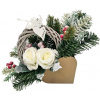 Vianočný aranžmán betonka umelé ruže, anjel, prútený venček a doplnky 30cm x 22cm x 25cm Vianočný aranžmán betonka umelé ruže, anjel, prútený venček a doplnky 30cm x 22cm x 25cm