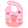 Silikónový podbradník s vreckom Muffin, ružový Silikónový podbradník s vreckom Muffin, ružový