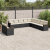 VidaXL 11-dielna záhradná sedacia súprava, čierne podušky, PE ratan VidaXL 11-dielna záhradná sedacia súprava, čierne podušky, PE ratan