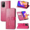 Peňaženkové kožené puzdro FOUR-LEAF na Oppo Reno 5 Z - Rose Red Peňaženkové kožené puzdro FOUR-LEAF na Oppo Reno 5 Z - Rose Red