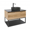 Swiss aqua technologies Koupelnová skříňka s umyvadlem a žulovou krycí deskou SAT B-Way 79x30x45 cm dub BWAY80OAKZFUB Swiss aqua technologies Koupelnová skříňka s umyvadlem a žulovou krycí deskou SAT B-Way 79x30x45 cm dub BWAY80OAKZFUB