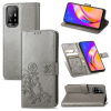 Peňaženkové kožené puzdro FOUR-LEAF na Oppo Reno 5 Z - Šedá Peňaženkové kožené puzdro FOUR-LEAF na Oppo Reno 5 Z - Šedá