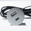 ASA Plastici S.R.L. ASA 06029Z00033 VERSAPICK Vstavaná nabíjacia jednotka, 1x nabíjačka USB A+C, kábel 1,8 m, vrát. napájacieho adaptéra EU, kruhová, imitácia kartáčovanej ocele ASA Plastici S.R.L. ASA 06029Z00033 VERSAPICK Vstavaná nabíjacia jednotka, 1x nabíjačka USB A+C, kábel 1,8 m, vrát. napájacieho adaptéra EU, kruhová, imitácia kartáčovanej ocele