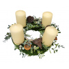 Vianočný adventný machový veniec so sviečkami, sušinou a doplnkami 25cm Vianočný adventný machový veniec so sviečkami, sušinou a doplnkami 25cm