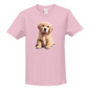 Tričko s potlačou Zlatý retríver šteňa dětské Světle růžová 134 cm/8 let Tričko s potlačou Zlatý retríver šteňa dětské Světle růžová 134 cm/8 let