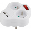 Zásuvka Strend Pro, rozbočovacia, rozdvojka, biela, 2x 16 A, USB A+C, vypínač Zásuvka Strend Pro, rozbočovacia, rozdvojka, biela, 2x 16 A, USB A+C, vypínač