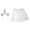 KIK biela sukňa s čelenkou jednorožec KIK biela sukňa s čelenkou jednorožec