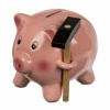 Keramická pokladnička, Prasátko s kladívkem Keramická pokladnička, Prasátko s kladívkem