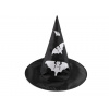 Karnevalový klobúk čarodejnícky - pavučina, lebka, netopier, tekvica, čarodejnica čierna 1ks Karnevalový klobúk čarodejnícky - pavučina, lebka, netopier, tekvica, čarodejnica čierna 1ks