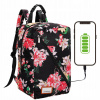 Batoh MG Bcross batoh s vestavěným USB kabelem 20 l, pink flowers (LOG210118) Batoh MG Bcross batoh s vestavěným USB kabelem 20 l, pink flowers (LOG210118)