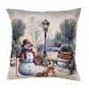 Povlak na polštář, gobelínový- SNEHULÁK S LAMPOU, strieborný lurex* Povlak na polštář, gobelínový- SNEHULÁK S LAMPOU, strieborný lurex*