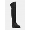 Kožené čižmy Tommy Hilfiger TH HORSEBIT RIDING OVERKNEE BOOT FW0FW08976 čierna EUR 36 Kožené čižmy Tommy Hilfiger TH HORSEBIT RIDING OVERKNEE BOOT FW0FW08976 čierna EUR 36