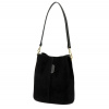 Čierna bucket vaková kabelka z brúsenej kože Čierna bucket vaková kabelka z brúsenej kože