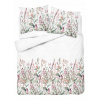 Posteľná Bielizeň 220x200 biela s ružovo-lososovými kvetmi - Satin Stories Posteľná Bielizeň 220x200 biela s ružovo-lososovými kvetmi - Satin Stories
