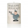 Dekoračná palmová sviečka - Najlepší policajt - Valec - 13cm / 7,5cm - 480g Dekoračná palmová sviečka - Najlepší policajt - Valec - 13cm / 7,5cm - 480g