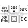 Horkovzdušná pistole 350°C / 550°C YATO YT-82288 Horkovzdušná pistole 350°C / 550°C YATO YT-82288