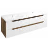 Sapho WAVE dvojumývadlová skrinka 149,7x50x47,8cm, biela/dub collingwood, WA150-3019 Sapho WAVE dvojumývadlová skrinka 149,7x50x47,8cm, biela/dub collingwood, WA150-3019
