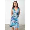 Dámske modré šaty Bahia 18527 s kvetmi - Vamp XL modrá - květy Dámske modré šaty Bahia 18527 s kvetmi - Vamp XL modrá - květy