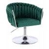 LuxuryForm DESIGN Kozmetická stolička NORDEN VELUR na striebornom tanieri - zelená LuxuryForm DESIGN Kozmetická stolička NORDEN VELUR na striebornom tanieri - zelená