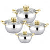 Haus Roland Rozsdamentes edénykészlet, 8 részes, arany fogantyúkkal Haus Roland Haus Roland Rozsdamentes edénykészlet, 8 részes, arany fogantyúkkal Haus Roland