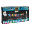 JUNIOR 3D farby na textil 30 ml / 24 farieb + 3 štetce JUNIOR 3D farby na textil 30 ml / 24 farieb + 3 štetce