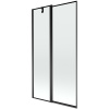 Mexen Flip, 1-krídlová vaňová zástena 100 x 150 cm, 6 mm číre sklo, čierny profil, 894-100-101-70-70 Mexen Flip, 1-krídlová vaňová zástena 100 x 150 cm, 6 mm číre sklo, čierny profil, 894-100-101-70-70