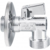 Pračkový guľový ventil so spätným ventilom 3/4'x1/2' - L, chróm Pračkový guľový ventil so spätným ventilom 3/4'x1/2' - L, chróm