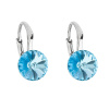 Strieborné náušnice visiace s kryštálmi Swarovski modré okrúhle 31229.3 aqua Strieborné náušnice visiace s kryštálmi Swarovski modré okrúhle 31229.3 aqua