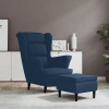 zahrada-XL Kreslo wingback s podnožkou modré zamatové 3115930 zahrada-XL Kreslo wingback s podnožkou modré zamatové 3115930
