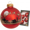 Krebs Glas Lauscha Ručne maľované sklenené vianočné gule – červené s motívom Santa Clausa a nočnej krajiny (4 ks, Ø 7 cm) Krebs Glas Lauscha Ručne maľované sklenené vianočné gule – červené s motívom Santa Clausa a nočnej krajiny (4 ks, Ø 7 cm)