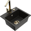 Mexen Milo žulový drez 1-komorový s kuchynskou batériou Rita, čierny/zlatý metalík - 6505-75-670300-50 Mexen Milo žulový drez 1-komorový s kuchynskou batériou Rita, čierny/zlatý metalík - 6505-75-670300-50