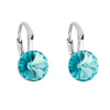 Strieborné náušnice visiace s kryštálmi Swarovski modré okrúhle 31229.3 light turquoise Strieborné náušnice visiace s kryštálmi Swarovski modré okrúhle 31229.3 light turquoise