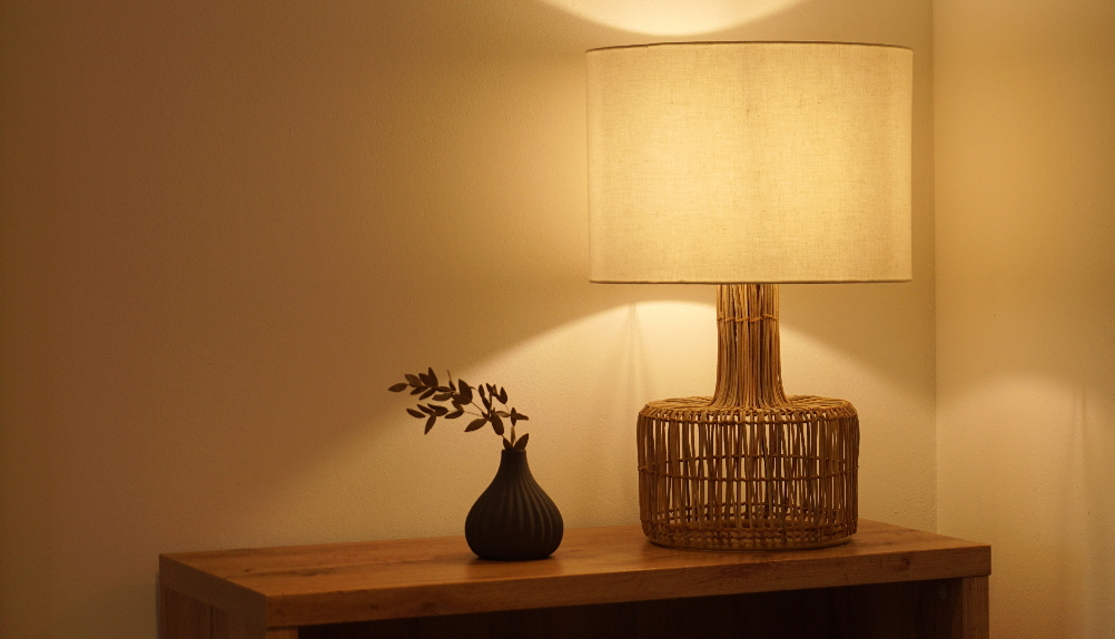 Stolní lampa pomáhá dotvořit příjemnou atmosféru