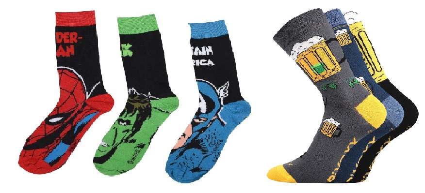 Farebné ponožky s obľúbenými potlačami