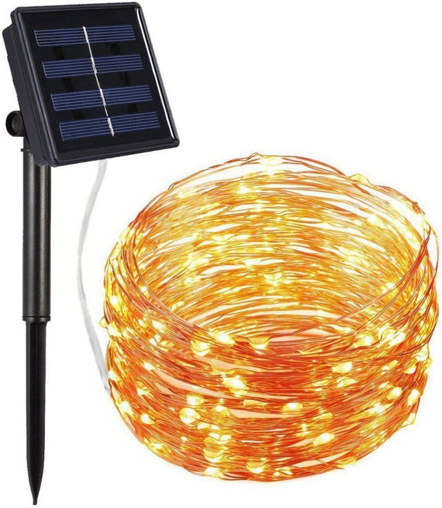 MOZOS GL8M Vánoční osvětlení solární LED řetěz venkovní teplá bílá 12m 100 diod