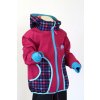 Dětská sportovní bunda BajaDesign softshellová bunda růžová fialové kostičky