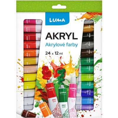 Luma Barvy akrylové sada 24 barev 12 ml – Sleviste.cz