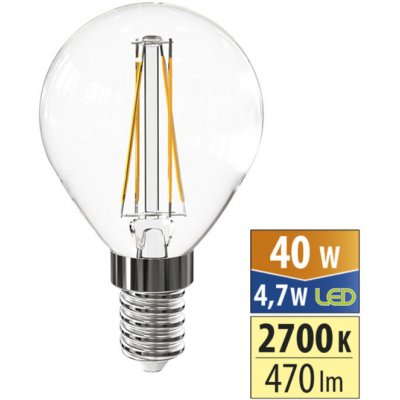 MCLED žárovka LED 4,7W-40 E14 470lm 2700K 320° teplá bílá – Sleviste.cz